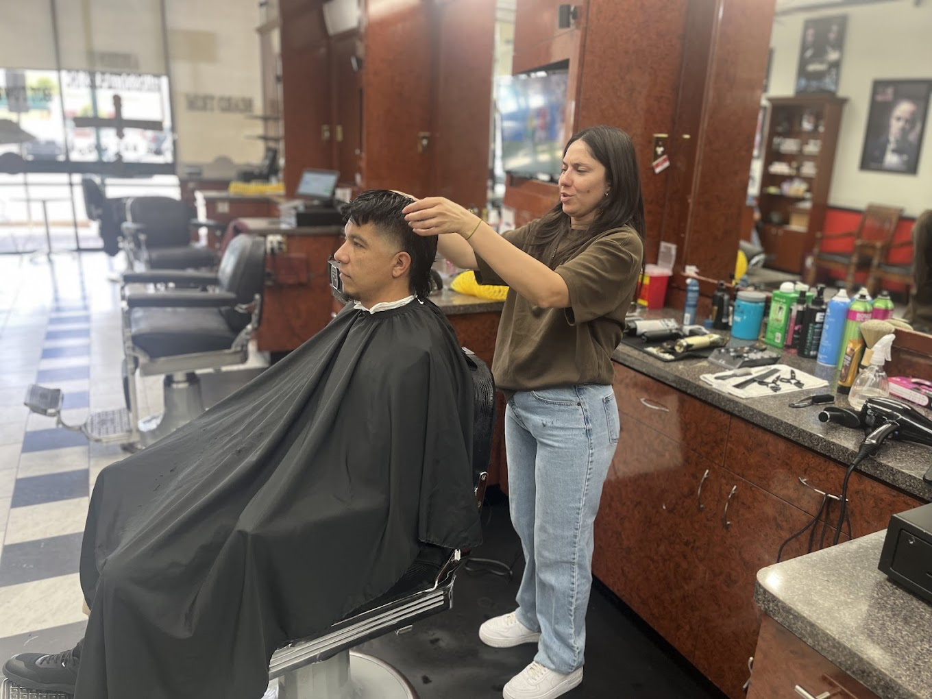 Licensed barber at work