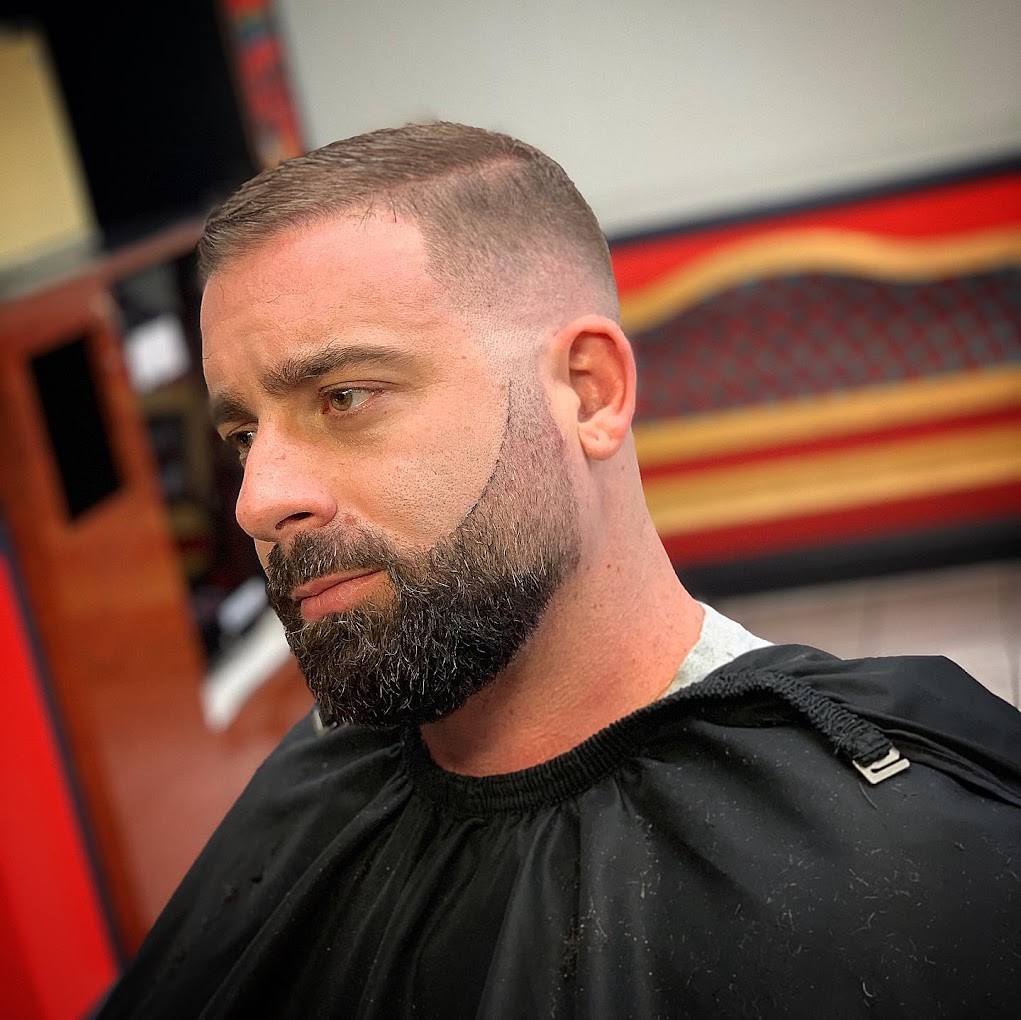 Beard trim close-up